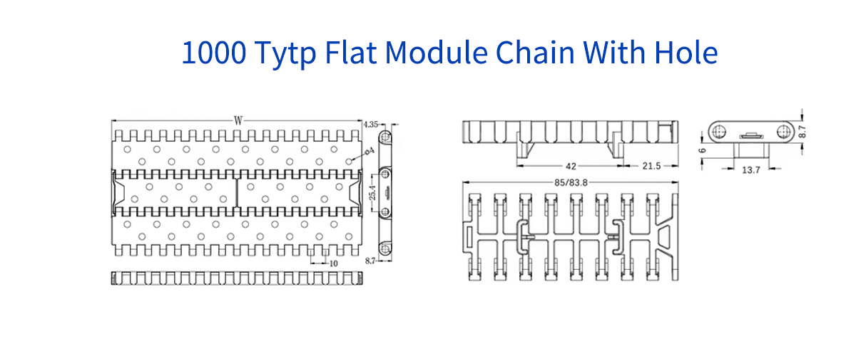 Quality 1000 Pitch 25.4 Modular Plastic Transmission belts Manufacturer | Yonghang 18
