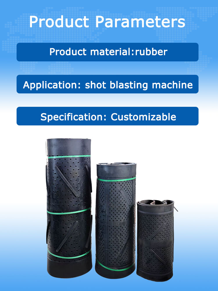 سير ناقل مطاطي من نوع Yonghang Q326 Qpl100 Q328 Q3210 لماكينة السفع الرملي 9