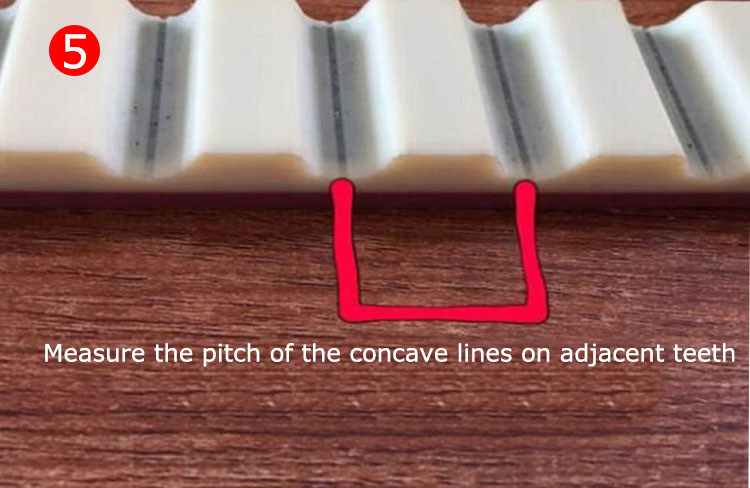 Measure the pitch of the PU timing belt