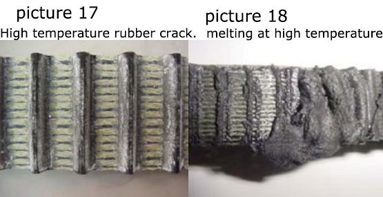 high-temperature melting of timing belt.