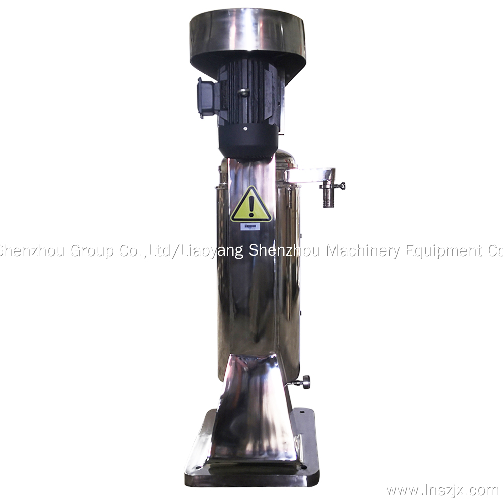 105mm Clarification Tubular Bowl Centrifuge Clarifier Max 18400rpm 2205 Duplex Steel Material 4HP Suitable for Industry 4