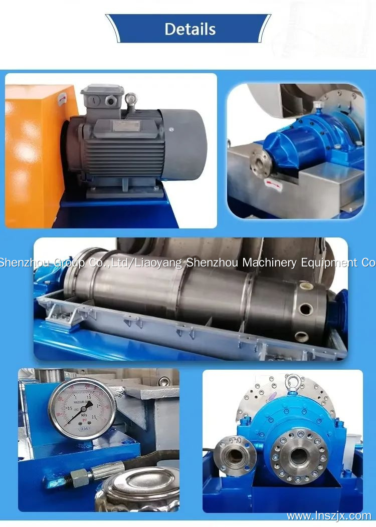 Automatic horizontal oil separator 3 phase decanter centrifuge 6