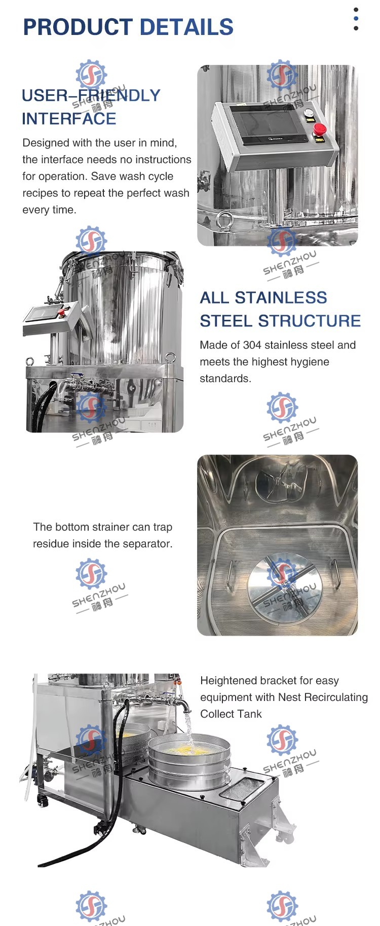 Buzlu su Soğuk su esrar ekstraksiyon santrifüj ayırıcı makinesi 5