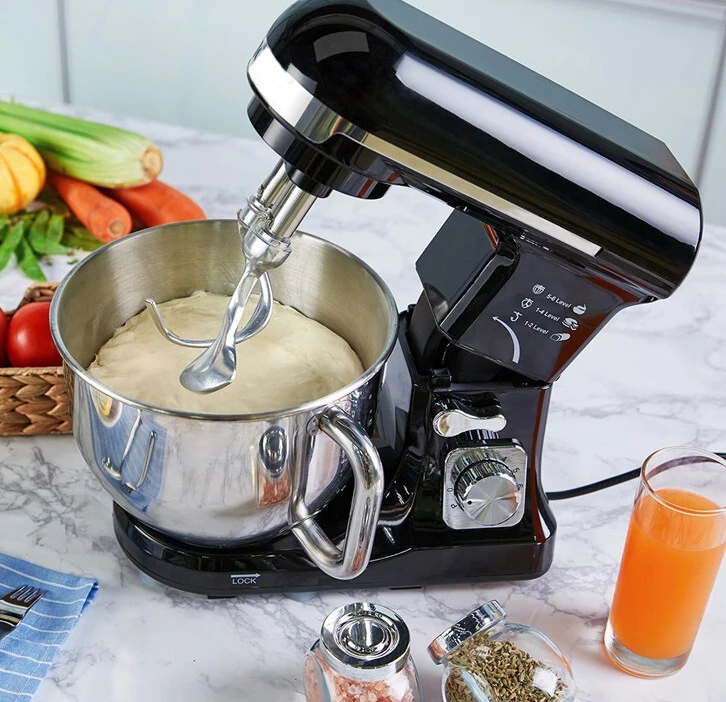 Shenzhou - Batidora potente de 6 velocidades de 500 W para trabajo pesado con recipiente de acero inoxidable, batidora de pie 3 en 1 con ganchos para masa, batidora de mano eléctrica, máquina de gran venta 1