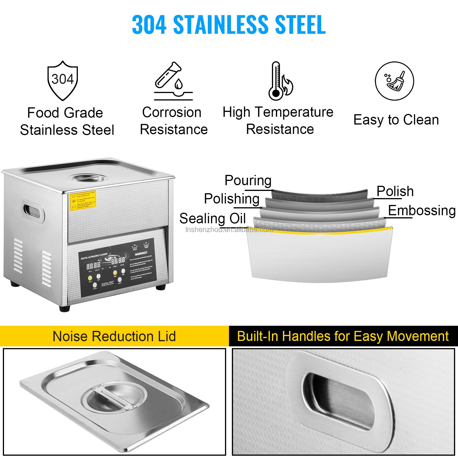 Shenzhou - Industrial Digital Ultrasonic Cleaner Ultrasonic Cleaning Machine 15l Stainless Steel Hot selling machine 9
