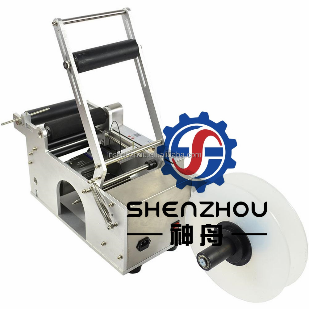 Shenzhou - Semi automatic Round glass plastic bottle adhesive stick Labeling machine Filling&Packing Machine 8