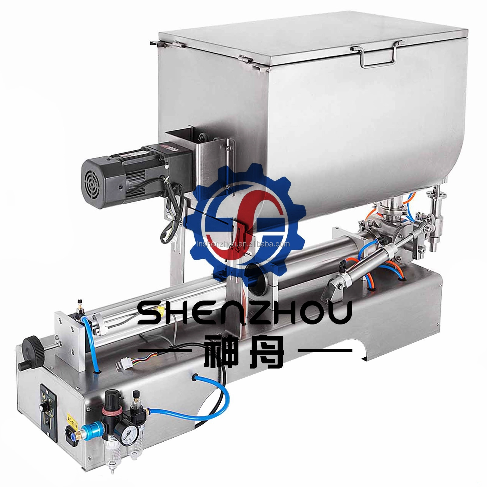 Shenzhou - Máquina horizontal pneumática de enchimento de pasta com função de mistura, máquina de enchimento semiautomática. Máquina de enchimento e embalagem. 1