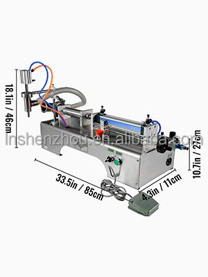 شنتشو - ماكينة تعبئة هوائية أحادية الرأس، سعة 10-300 مل، شبه أوتوماتيكية، لتعبئة المعاجين والسوائل. 14