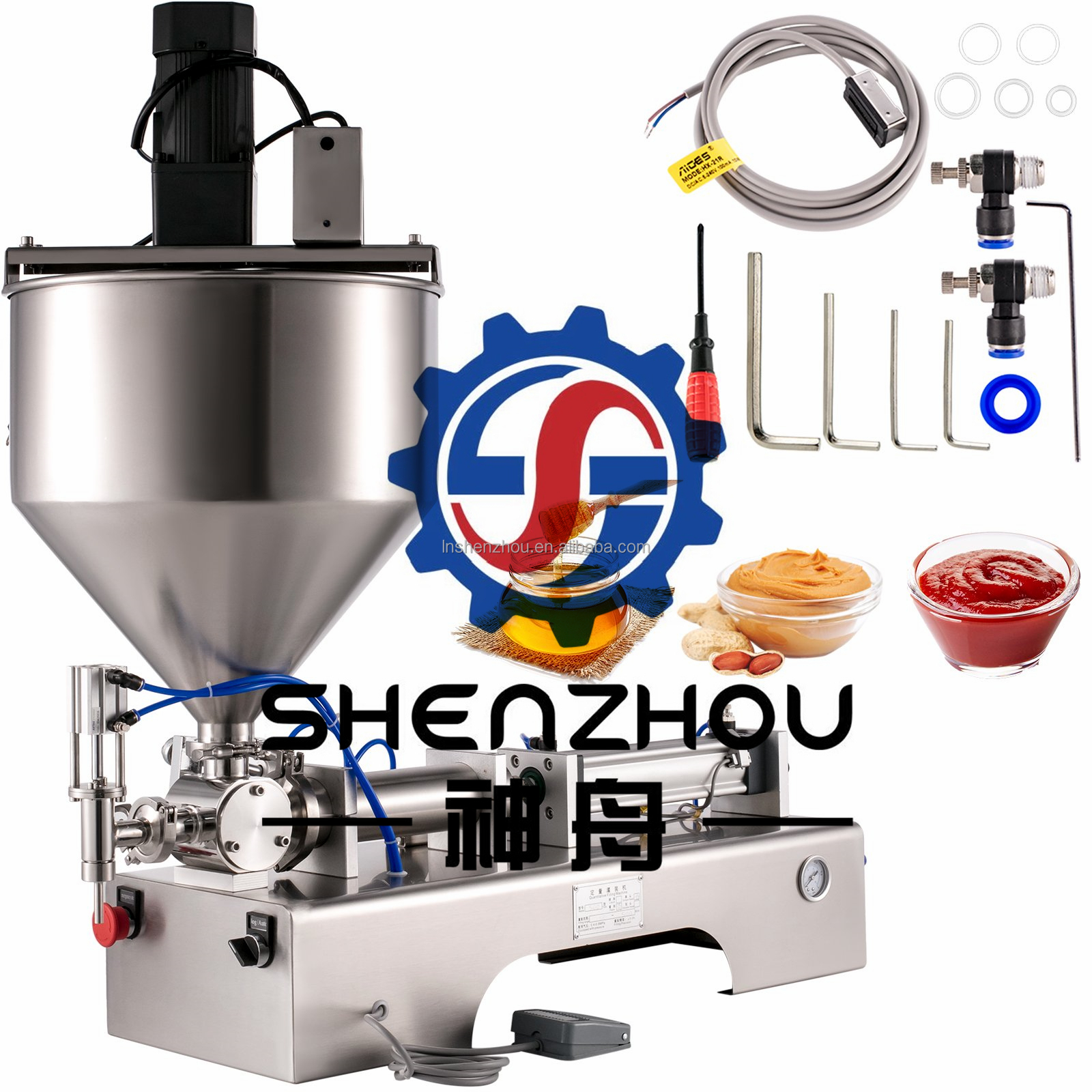Shenzhou - Thick syrup honey edible essential oil shampoo cream lotion water liquid paste filling filler machine Filling&Packing Machine 8