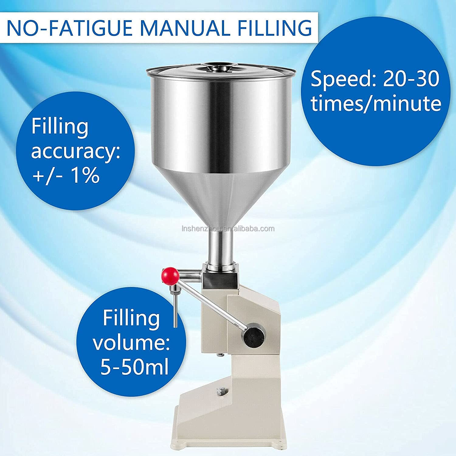 Shenzhou - Manual 5-50ml Liquid Filling Machine Cosmetic Filler Cream Shampoo Paste Water Filling&Packing Machine 8