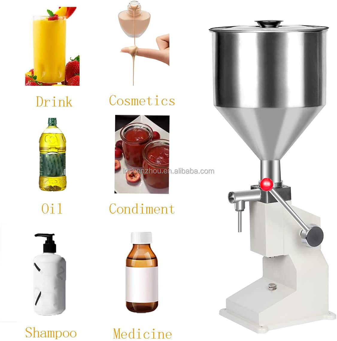 Shenzhou - Manual 5-50ml Liquid Filling Machine Cosmetic Filler Cream Shampoo Paste Water Filling&Packing Machine 7