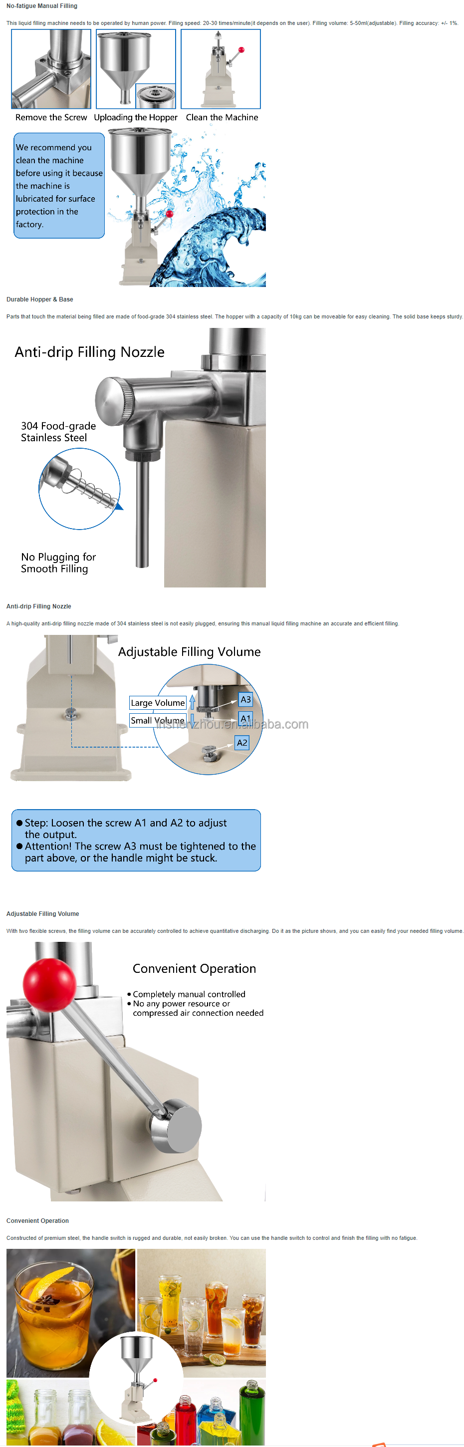 Shenzhou - Manual 5-50ml Liquid Filling Machine Cosmetic Filler Cream Shampoo Paste Water Filling&Packing Machine 9