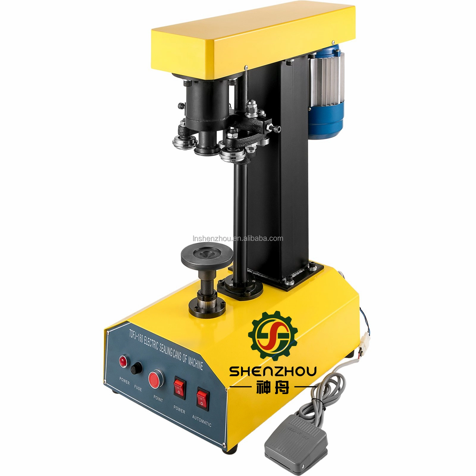 Shenzhou - Semi Automatic Plastic Aluminum Round Tin Can Cap Seaming Sealer Sealing Machine Food For Cans Filling&Packing Machine 1
