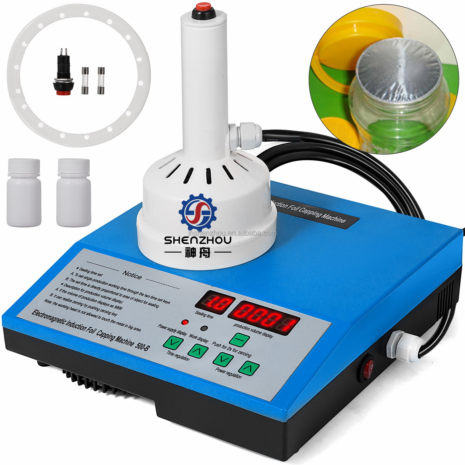 Shenzhou - 500b Induction Bottle Cap Sealing Machine 500w 20-85mm 0~50pcs/min Cap Counting Filling&Packing Machine 7