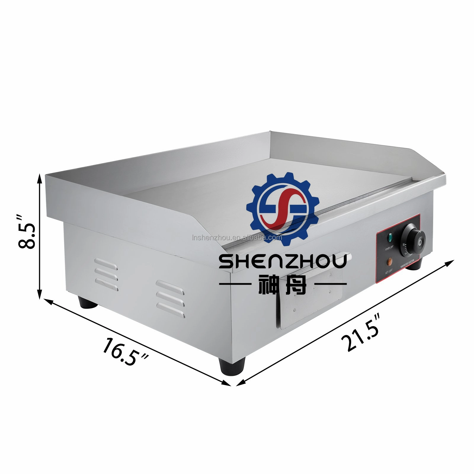 Shenzhou - 3000W 22" Gewerbliche elektrische Tischgrillplatte, Mehrzweck-Kochplatte, Spiralgrillplatte, Flachgrillplatte, BBL Metall-Lebensmittelmaschine 1