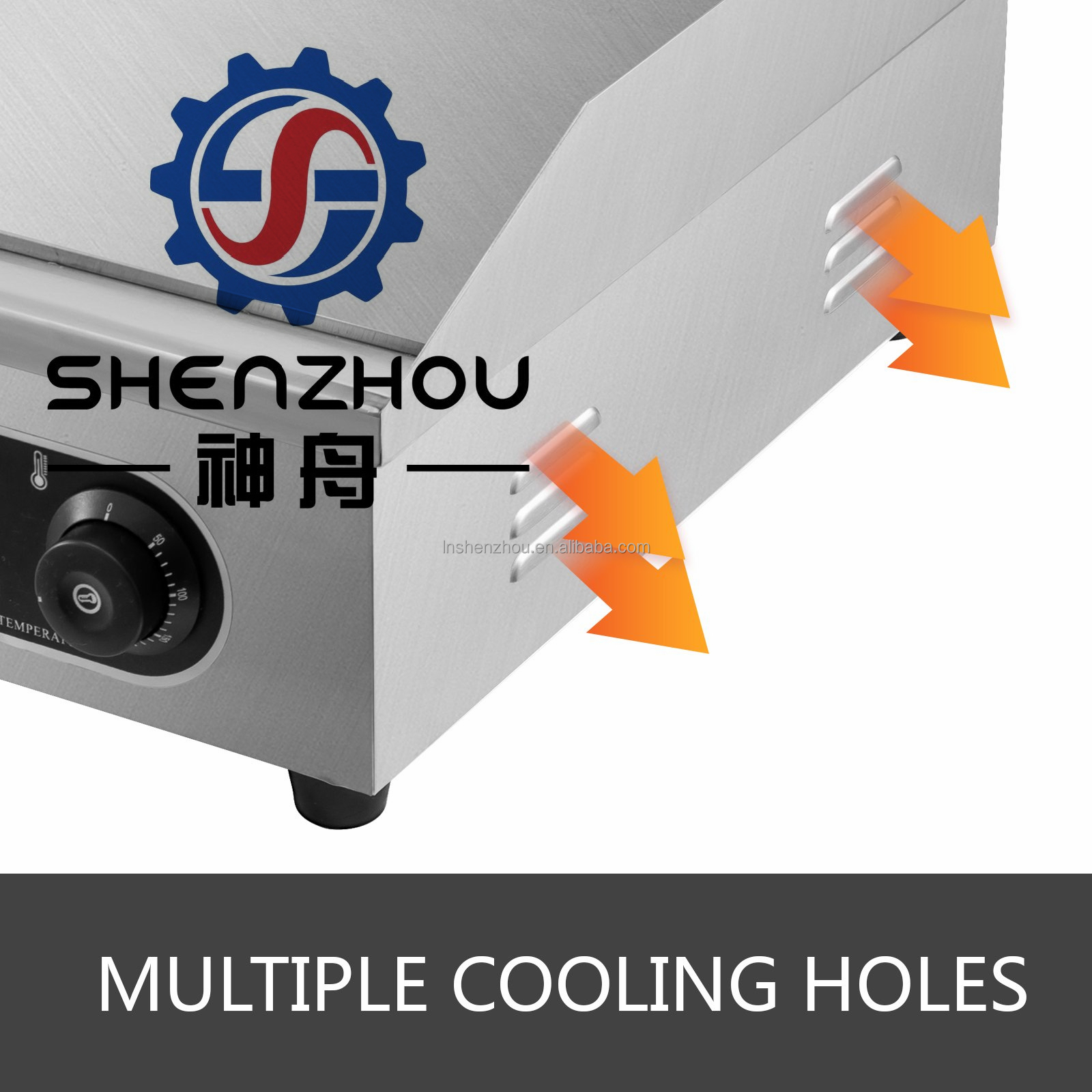 Shenzhou - 3000W 22" Gewerbliche elektrische Tischgrillplatte, Mehrzweck-Kochplatte, Spiralgrillplatte, Flachgrillplatte, BBL Metall-Lebensmittelmaschine 15