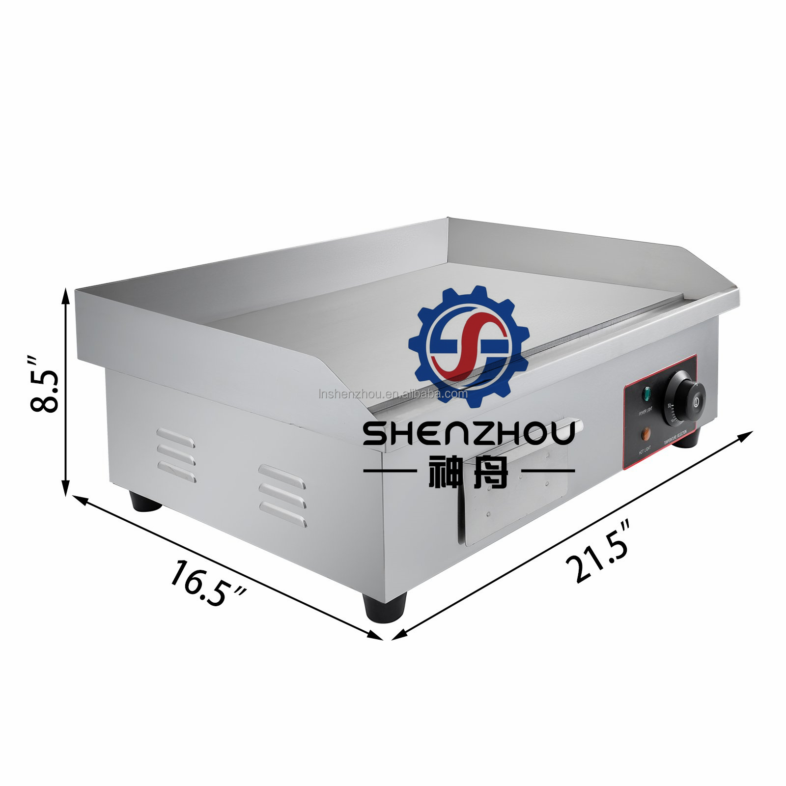 Shenzhou - 3000W 22" Gewerbliche elektrische Tischgrillplatte, Mehrzweck-Kochplatte, Spiralgrillplatte, Flachgrillplatte, BBL Metall-Lebensmittelmaschine 9