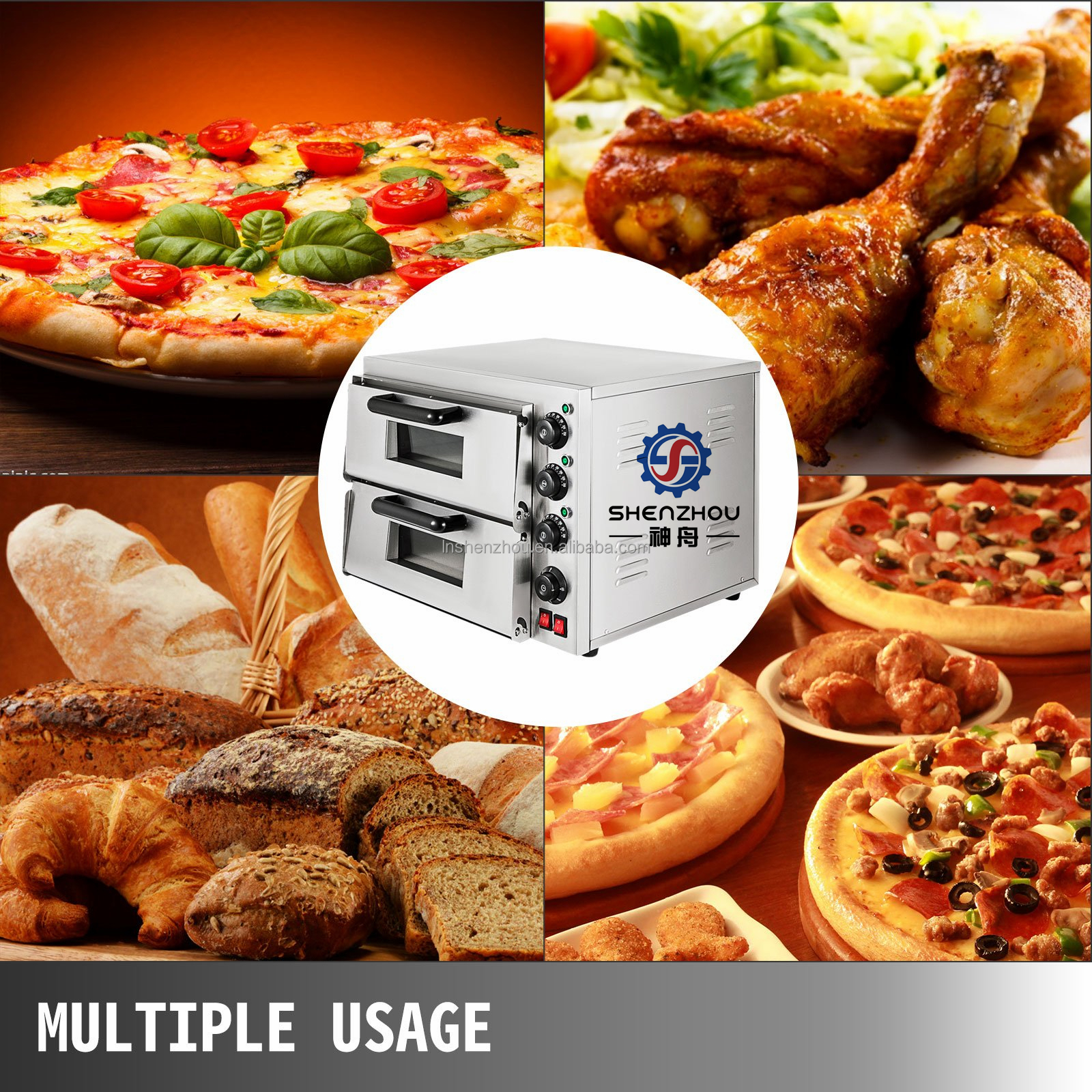 Shenzhou - Hot Sale Baking Oven 2 Decks 2 Trays Electric Oven for Bread Pizza Oven Machine Food Machine 14