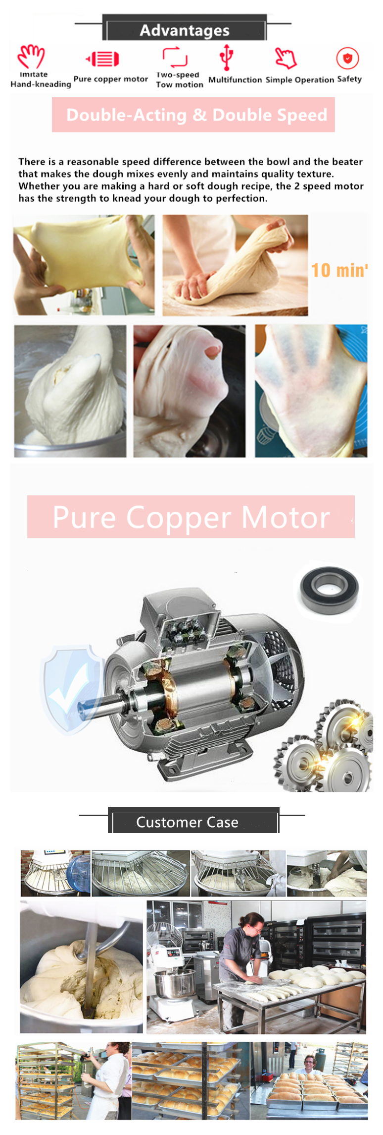 Shenzhou - 20l 30l 40l 60l 50l dough mixer bowl stainless steel dough mixer Food Machine 11