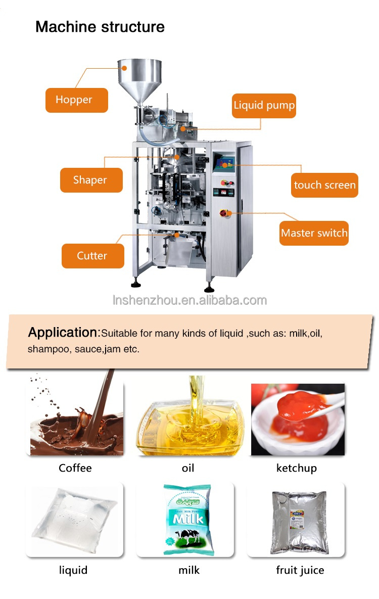 Shenzhou - Máquina automática de envase e embalagem de sachês de enxaguante bucal com mel e cantos arredondados. 9