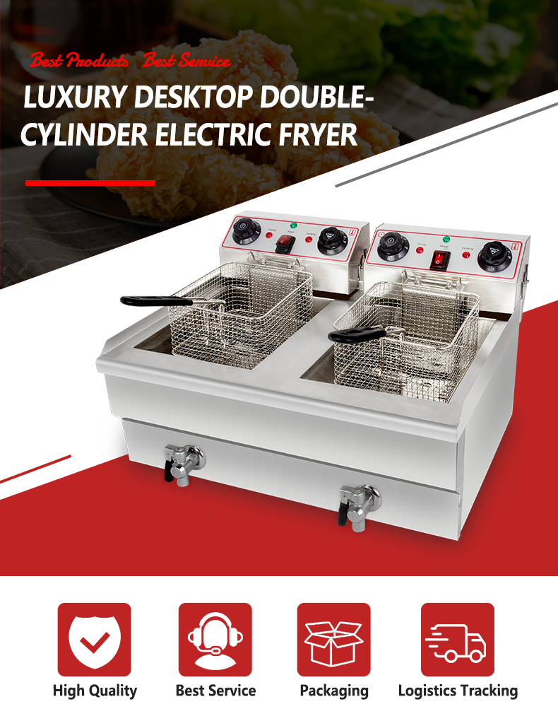 Shenzhou - Kitchen use 6L+6L Double tank gas Deep Fryer French Fries Machine Chicken donut fryer Restaurant Equipment Food Machine 7