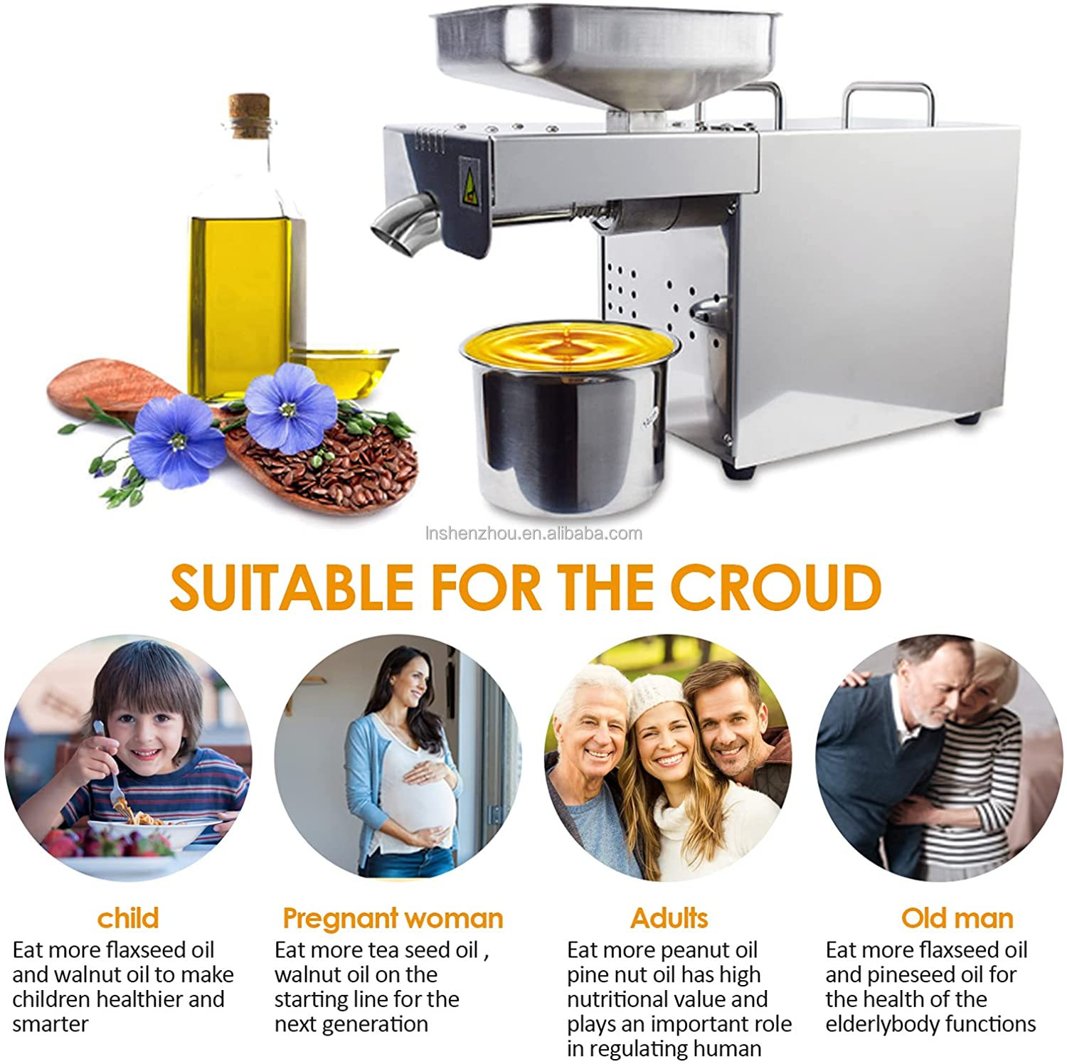 Shenzhou - New design home use mini nut oil press machine/hot Walnut seed oil pressing machine for sale Oil Press Machine 16