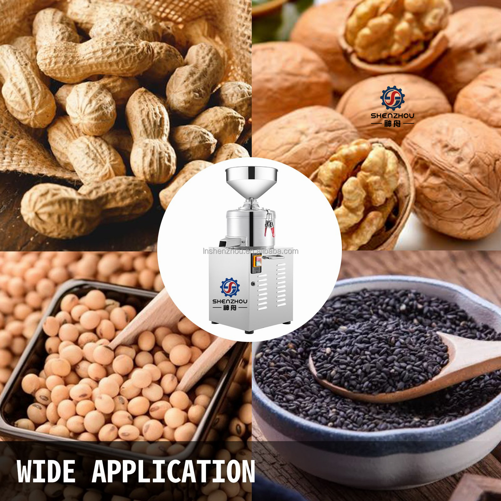 Shenzhou - Hot Sale Different Capacity Automatic Pine/Pistachio Nuts Butter Grinding Making Machine Food Machine 14