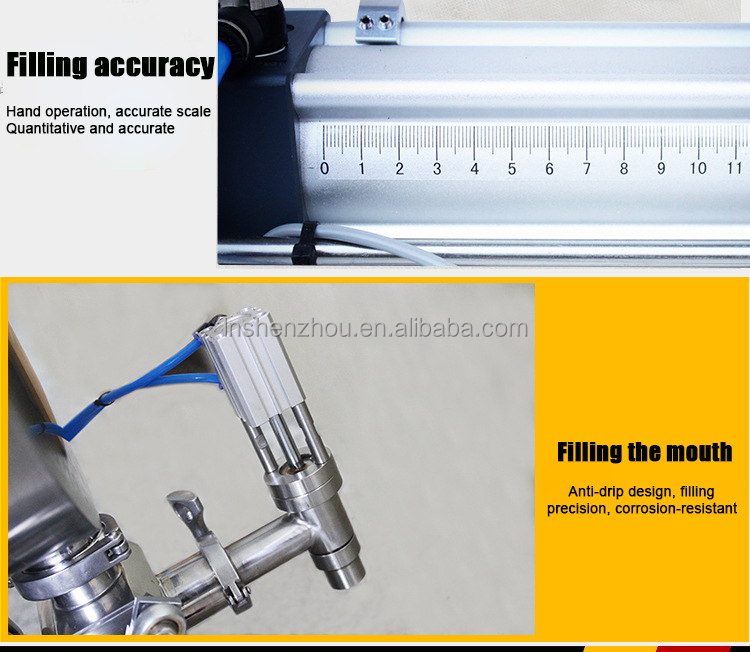Shenzhou - Pneumatic Paste Filler Thick Sauce Sugar toothpaste Chutney Tomato Peanut Butter Bottle Filling Machine with Mixer and Heater Filling&Packing Machine 12