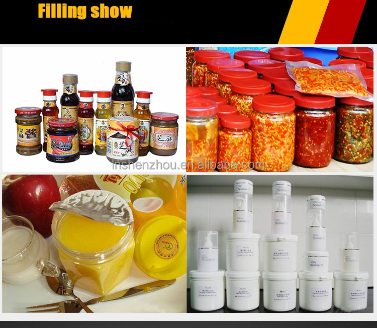 Shenzhou - Pneumatic Paste Filler Thick Sauce Sugar toothpaste Chutney Tomato Peanut Butter Bottle Filling Machine with Mixer and Heater Filling&Packing Machine 14