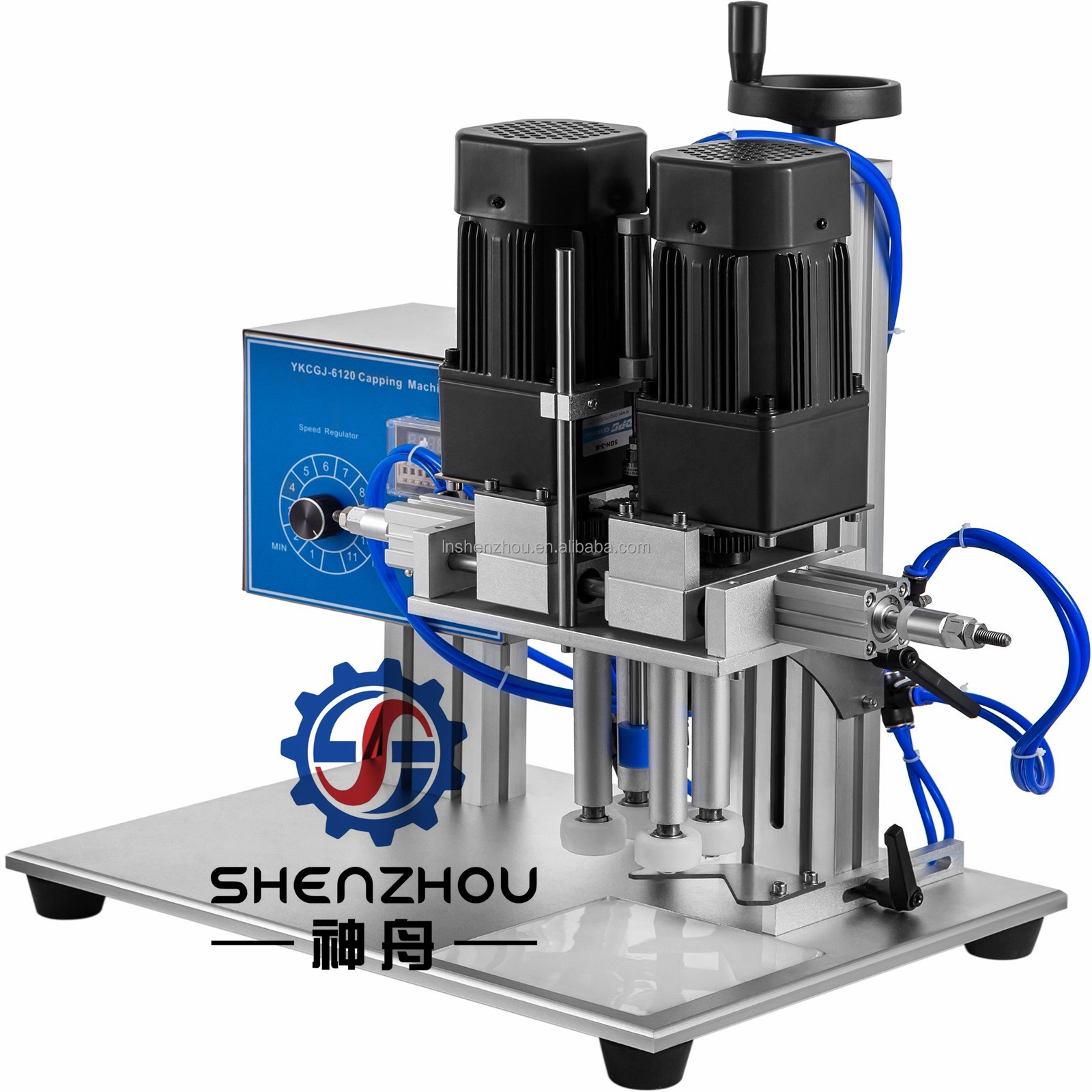 Shenzhou - Pneumatic Desktop Perfume Collar Ring Small Bottle Crimping Pressing Machine Perfume Glass Bottle Capping Machine Filling&Packing Machine 1
