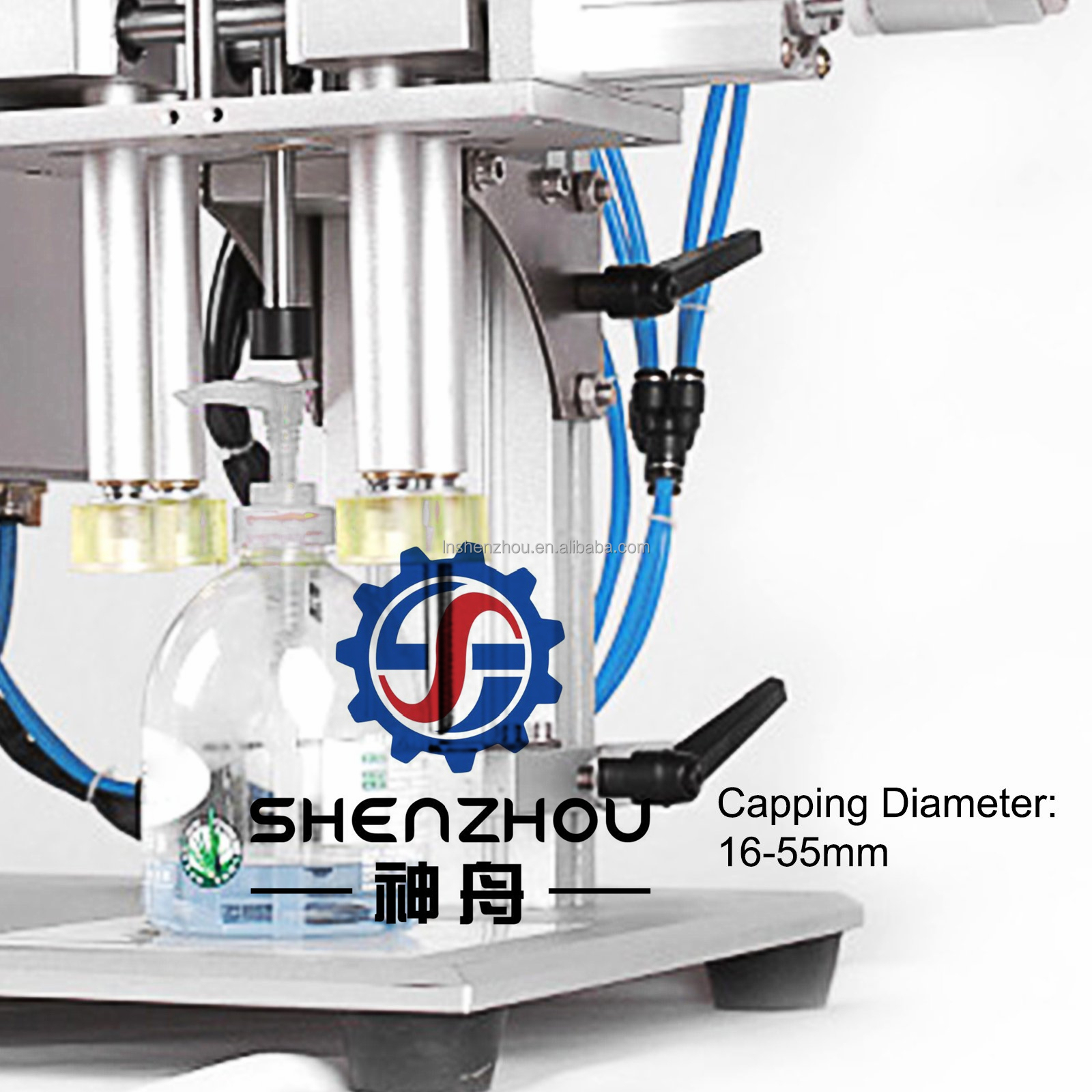 Shenzhou - Pneumatic Desktop Perfume Collar Ring Small Bottle Crimping Pressing Machine Perfume Glass Bottle Capping Machine Filling&Packing Machine 11