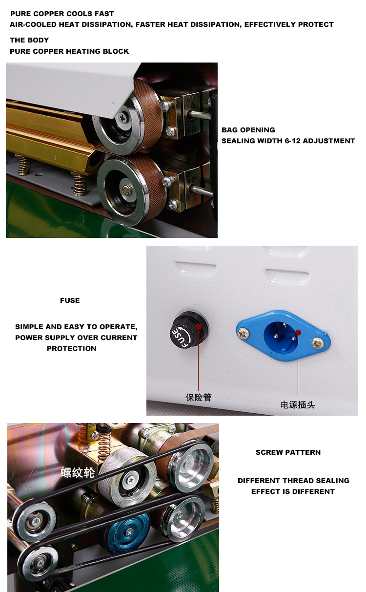 Shenzhou - FR-900 automatic sealing machine Continuous Band Sealer for PP PVC foil bag Food Machine 9