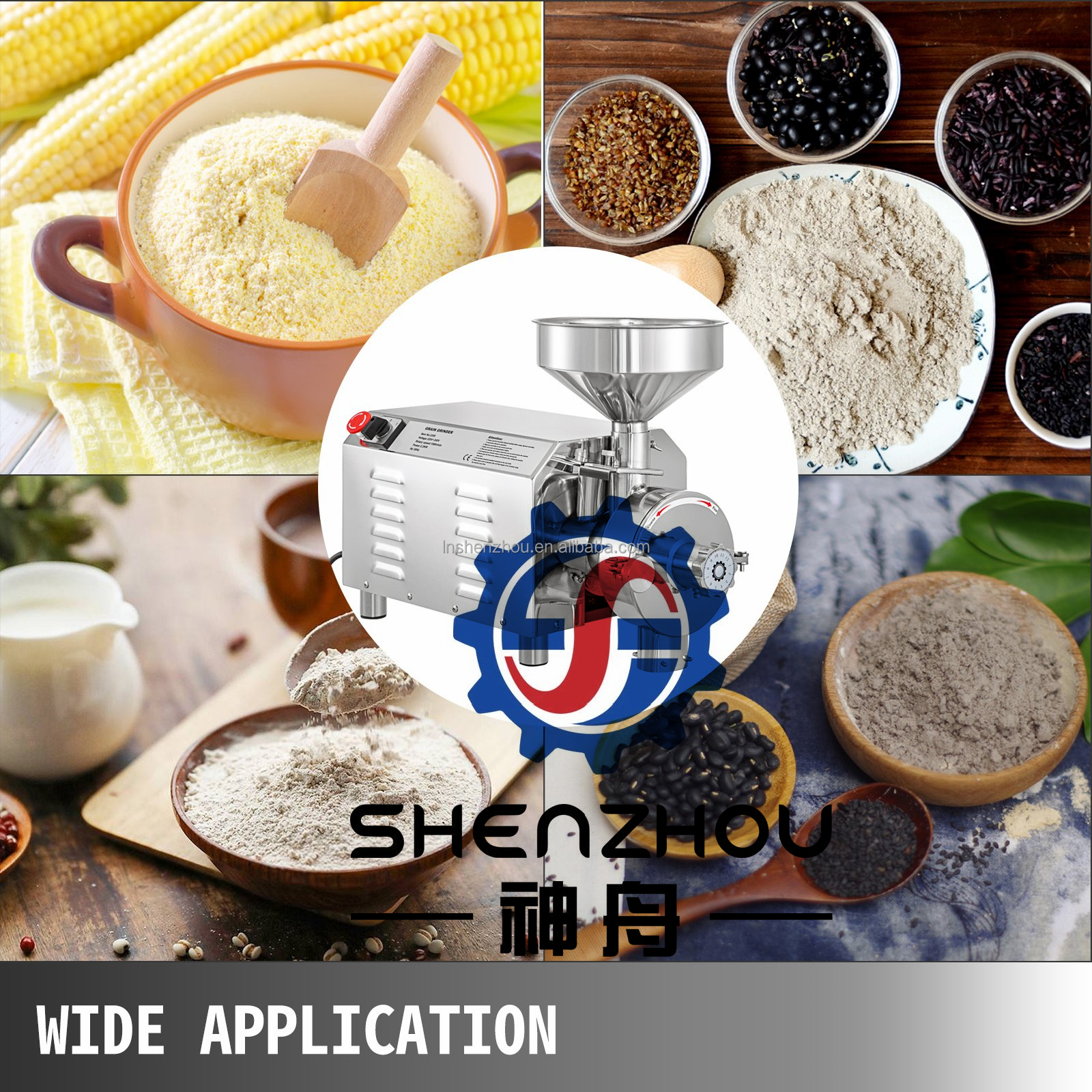 Shenzhou - commercial new type grain dry and wet grinder/rice bean flour spice paste grinding machine China Food Machine 13