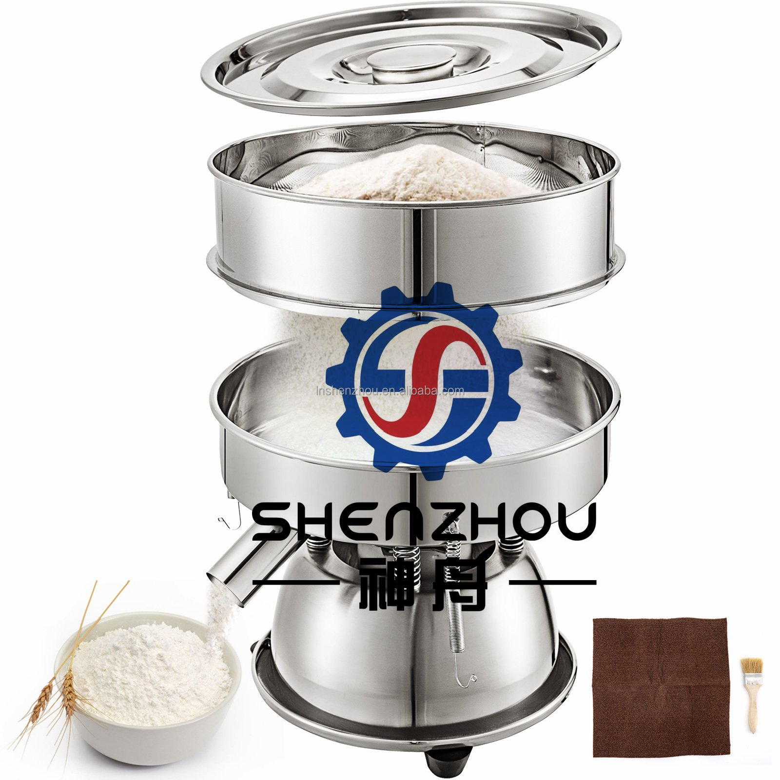 Shenzhou - Vibrating Sieve Machine Food Powder Particle Sifter Shaker Sieve 40/60 Mesh Food Machine 8