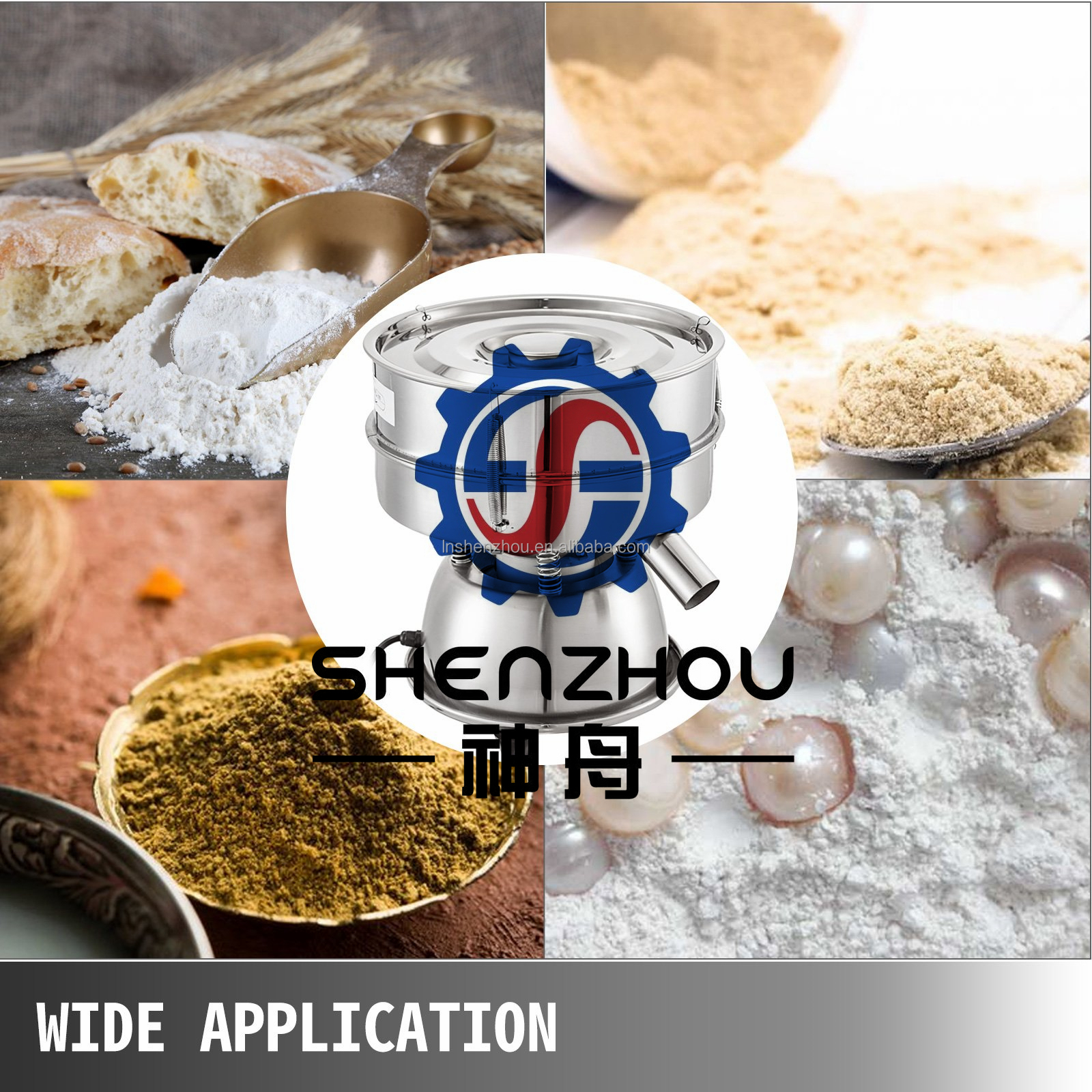 Shenzhou - Vibrating Sieve Machine Food Powder Particle Sifter Shaker Sieve 40/60 Mesh Food Machine 15