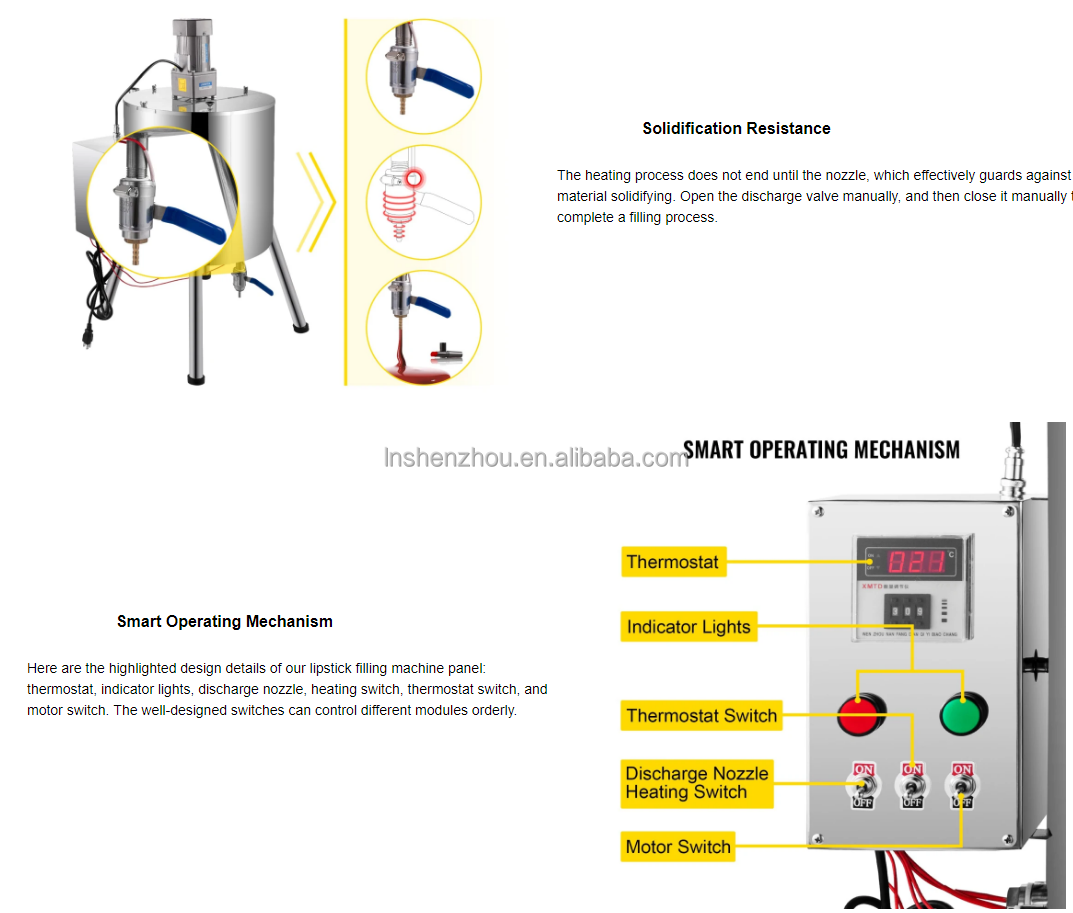 Shenzhou - Small Lipstick Filling Machine Lipstick Making Machines Beauty Lipstick Machine Filling&Packing Machine 14