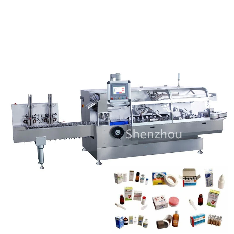 선저우 - 마스크/튜브/화장품/병/비누/식품/음료용 자동 카톤 박스 포장기 및 충전 기계 1