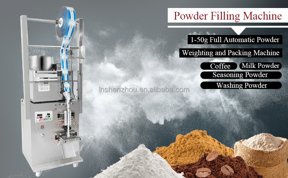 Shenzhou - Machine de remplissage de poudre 1-50 g, machine de pesage et d'emballage entièrement automatique pour poudre de café 7