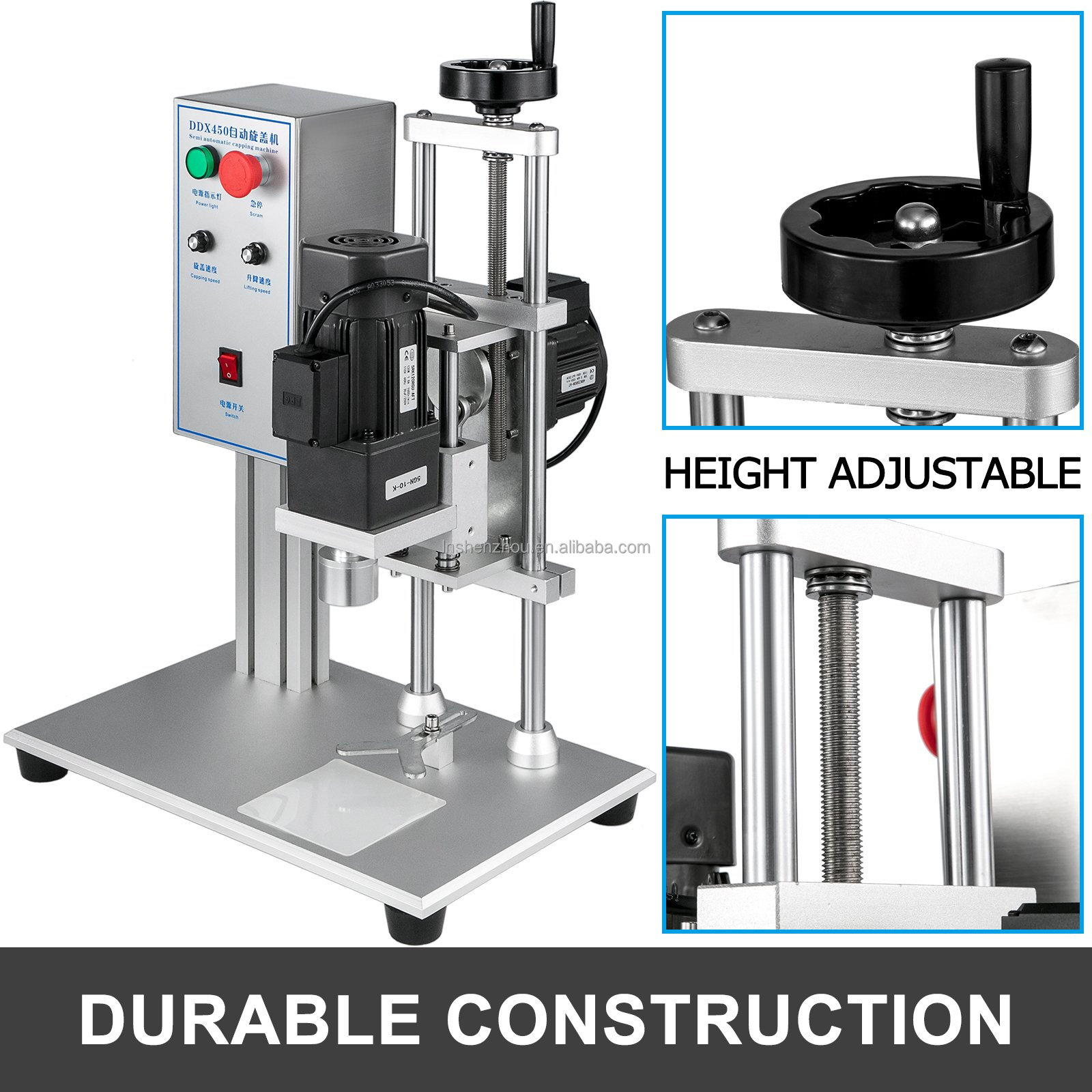 Shenzhou - Screw Capping Machine Bottle Cap Screw Capper Ddx450 Semi-automatic Pneumatic 200V 50HZ Hot Product Provided Shenzhou Motor 32 Filling&Packing Machine 7