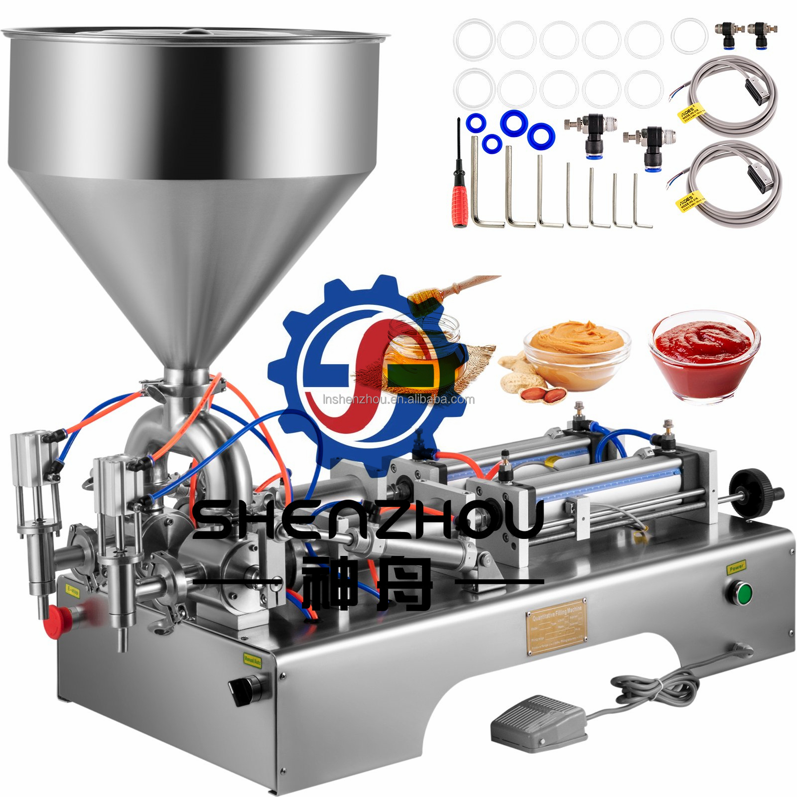 神州 - 100-1000ml 空気圧式ペースト液体充填機 クリームシャンプー化粧品充填機 充填包装機 7