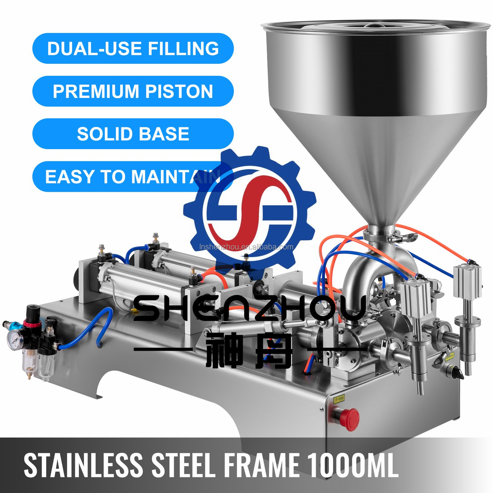 神州 - 100-1000ml 空気圧式ペースト液体充填機 クリームシャンプー化粧品充填機 充填包装機 9