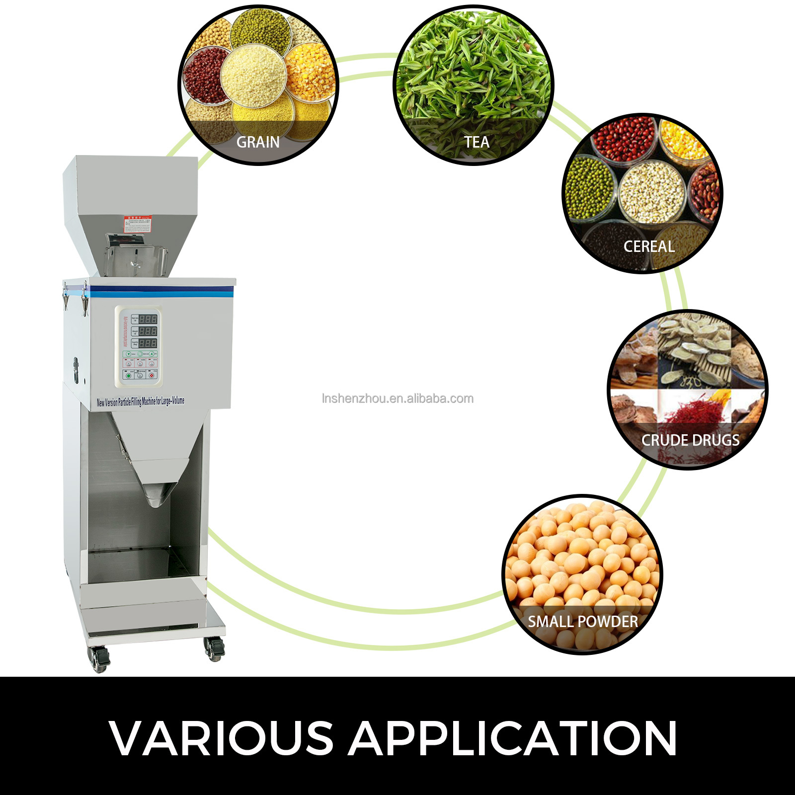 Shenzhou - 10-999g Particle Powder Filling Machine Volume Grains Seeds 5-25kg Hopper Filling&Packing Machine 14