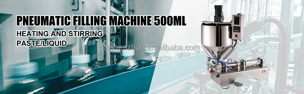 선저우 - 수평형 공압 충전기, 50~500ml 액체 및 페이스트 충전기, 가열 및 교반 기능 포함, 충전 및 포장 기계 7