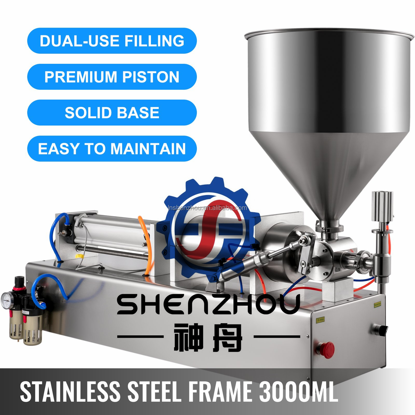 Shenzhou - 500-3000ml Liquid Filling Machine Pneumatic Paste Oil Viscosity, Single Head Filling&Packing Machine 9