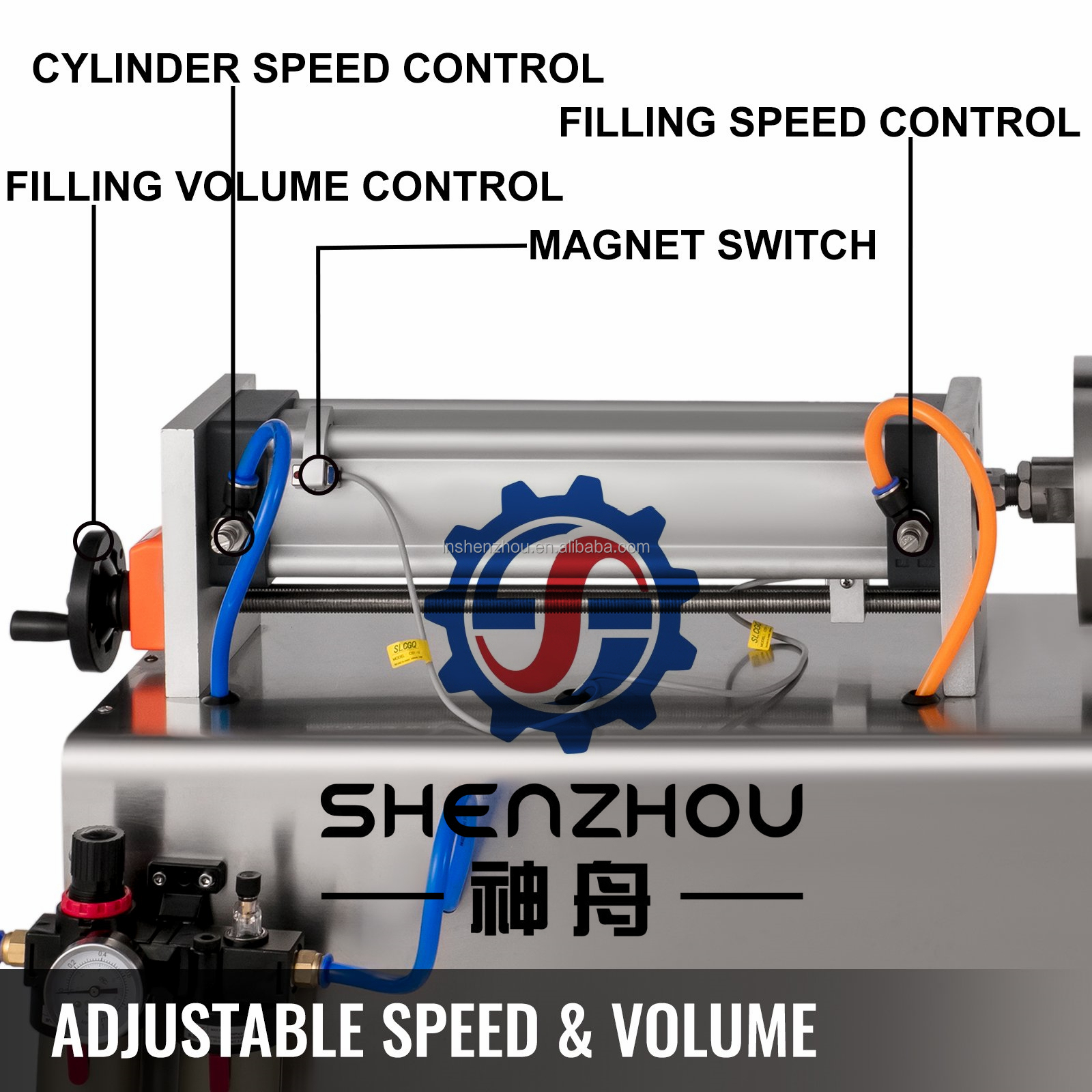 Shenzhou - 500-3000ml Liquid Filling Machine Pneumatic Paste Oil Viscosity, Single Head Filling&Packing Machine 11