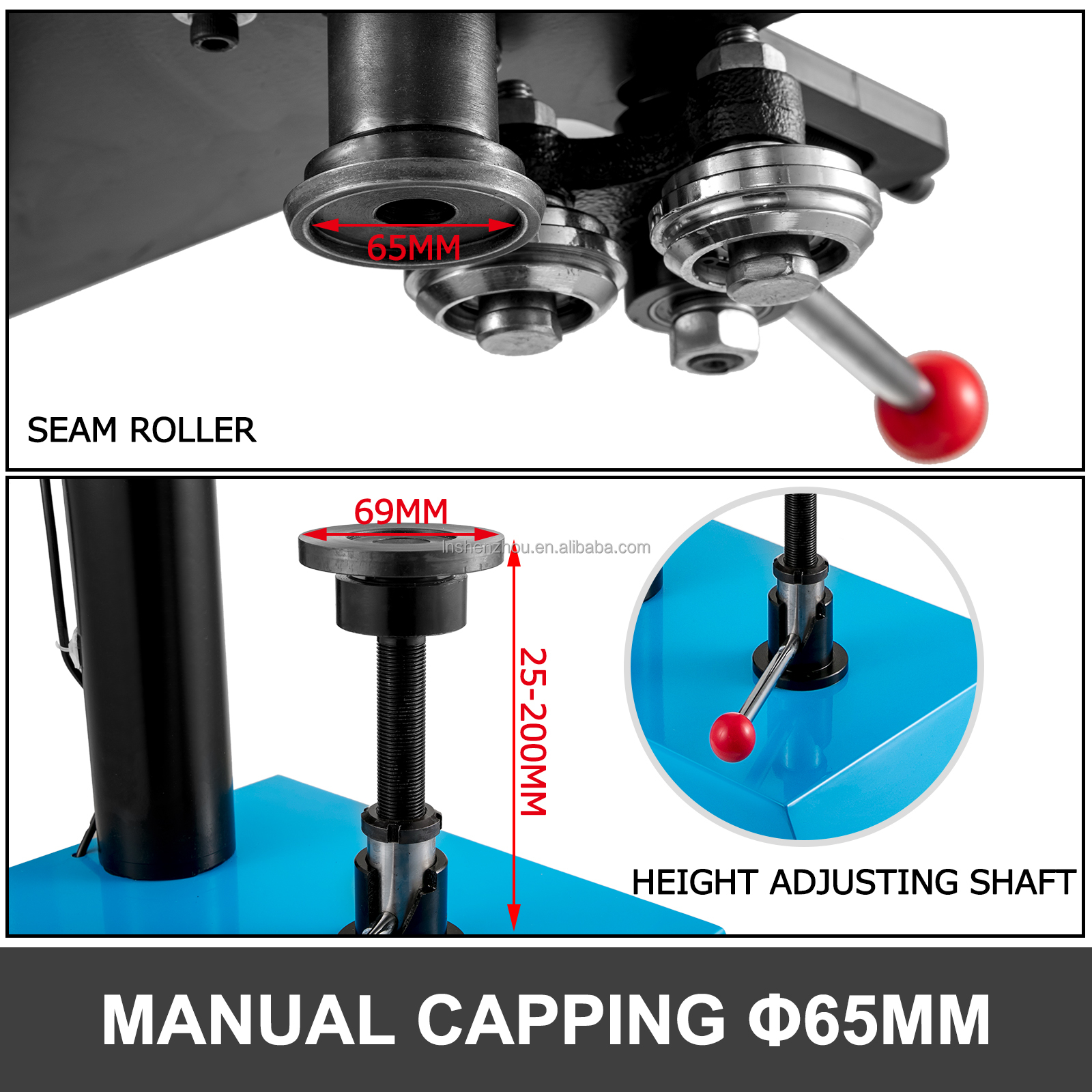 Shenzhou - Sertisseuse de boîtes de conserve, machine de capsulage semi-automatique, remplisseuse et emballeuse de boîtes de 65 mm 8