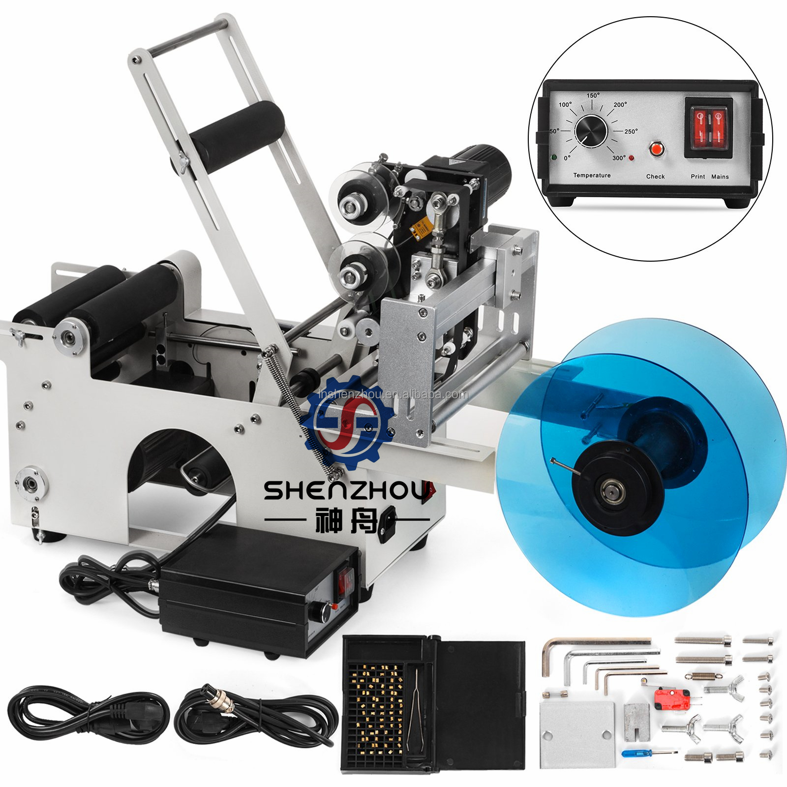 Shenzhou - Round Bottle Label Machine,Semi Automatic Labeling Machine for PET Plastic Bottle price Labeling & Weighting Machine 7