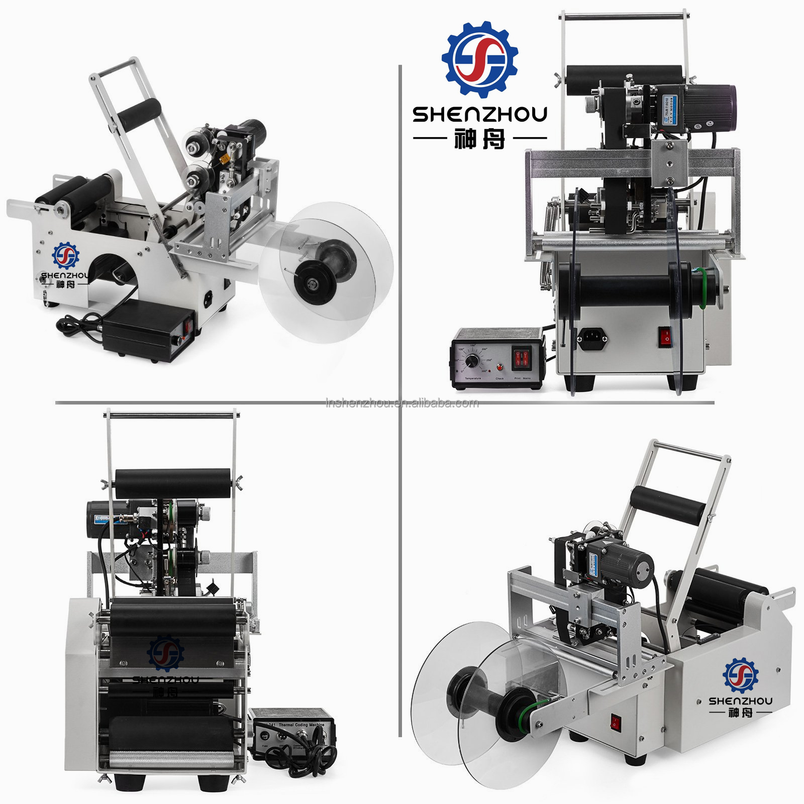 Shenzhou - Round Bottle Label Machine,Semi Automatic Labeling Machine for PET Plastic Bottle price Labeling & Weighting Machine 14