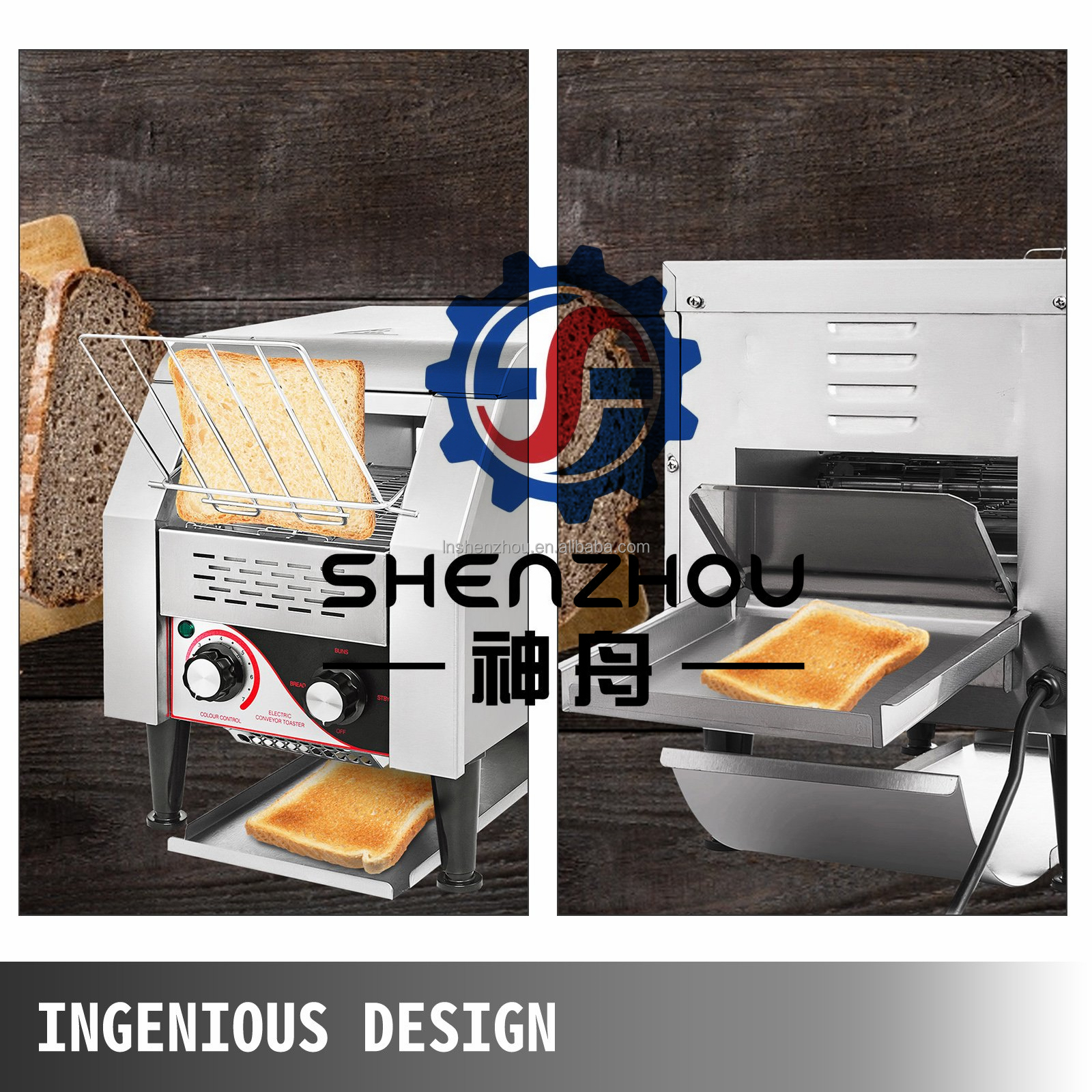 Shenzhou - Commercial Conveyor Toaster 150pcs/h Electric Conveyor Toaster Stainless Steel Food Machine 12