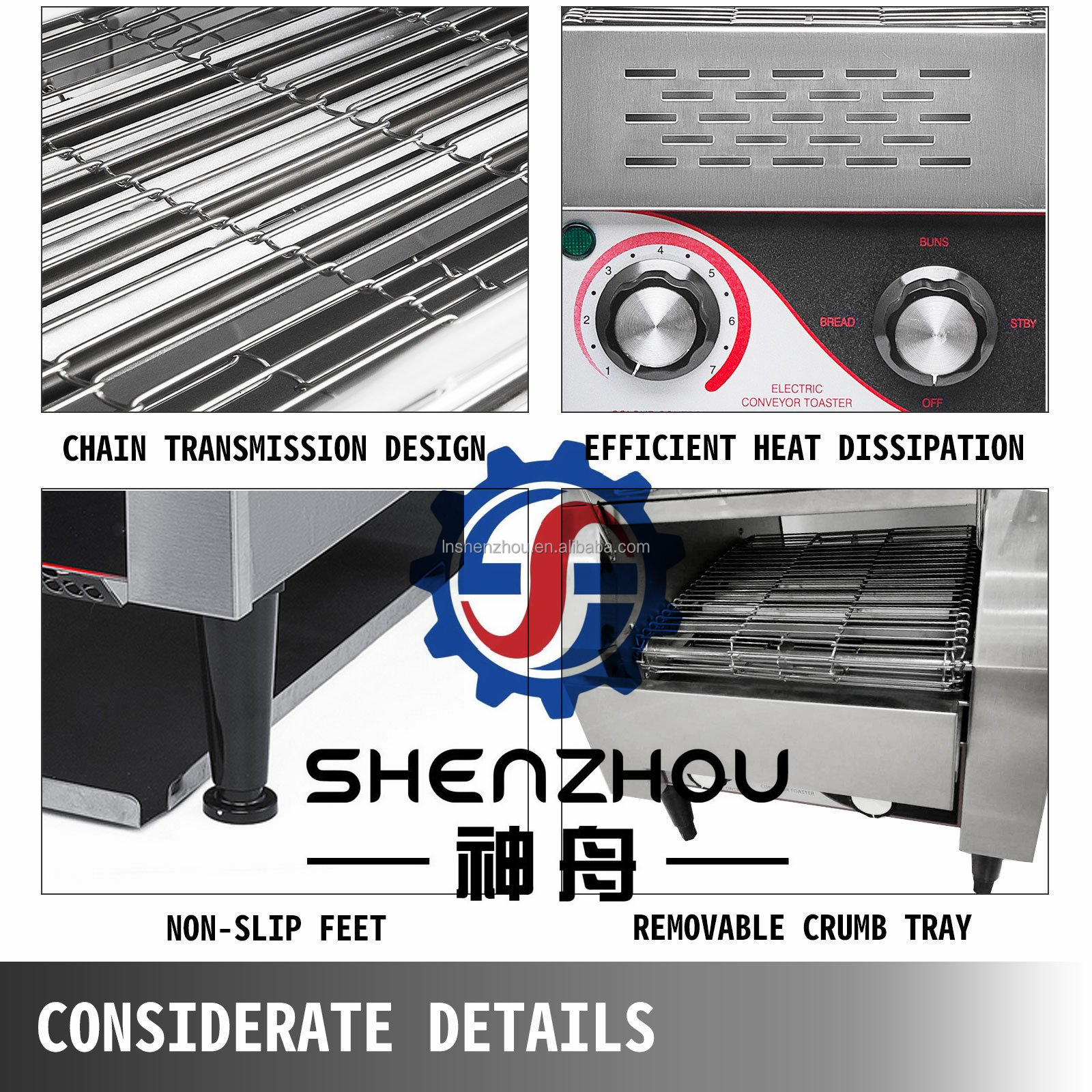 Shenzhou - Commercial Conveyor Toaster 150pcs/h Electric Conveyor Toaster Stainless Steel Food Machine 11
